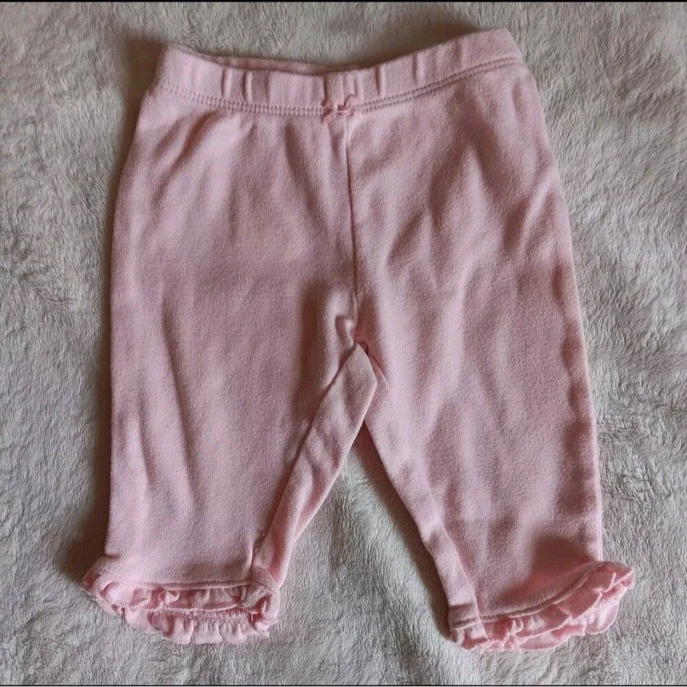 pants 3 months girls Carters Soft baby Pink Jersey Knit with Ankle Ruffles